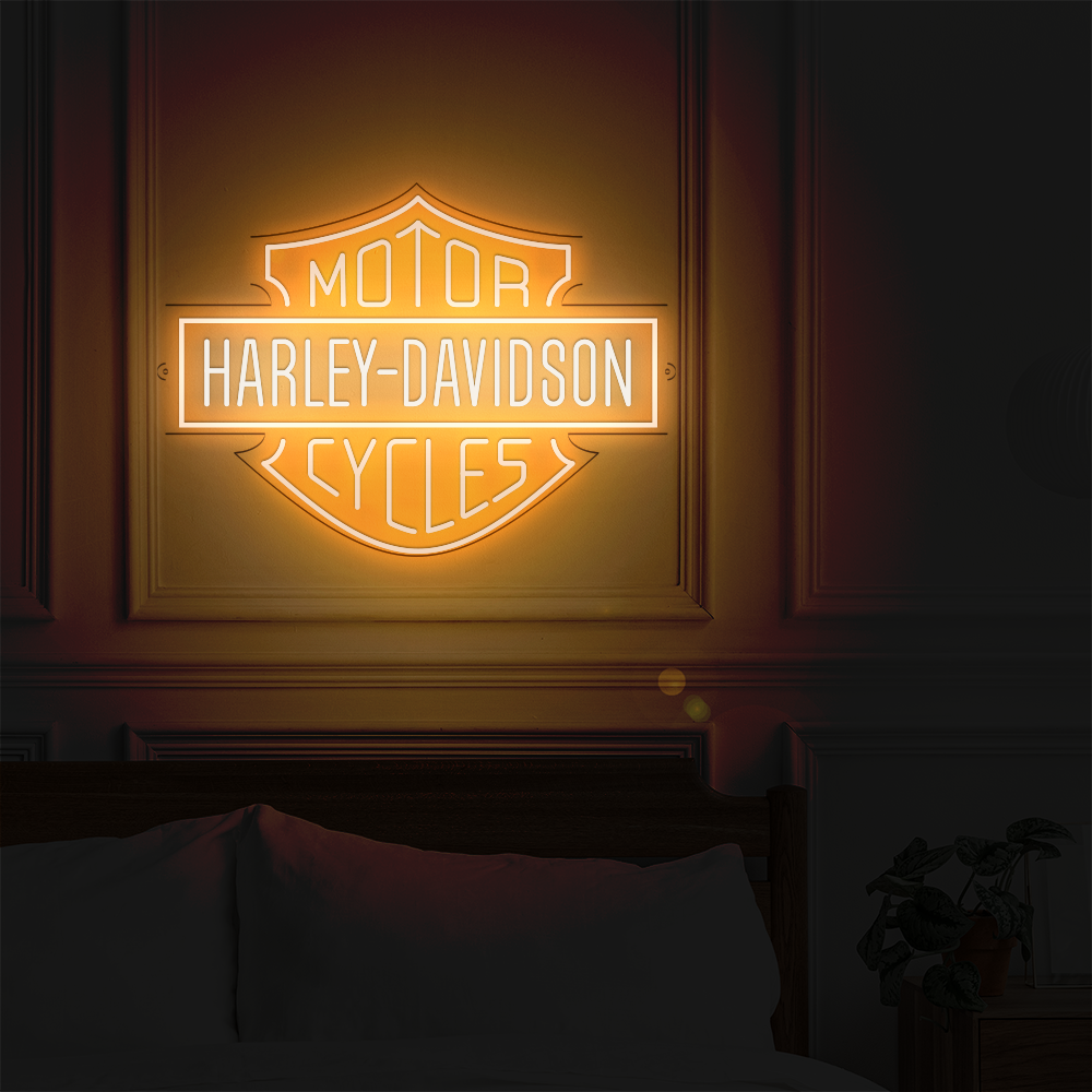 Harley Davidson Enseigne Néon Led I Décoration Murale Personnalisable