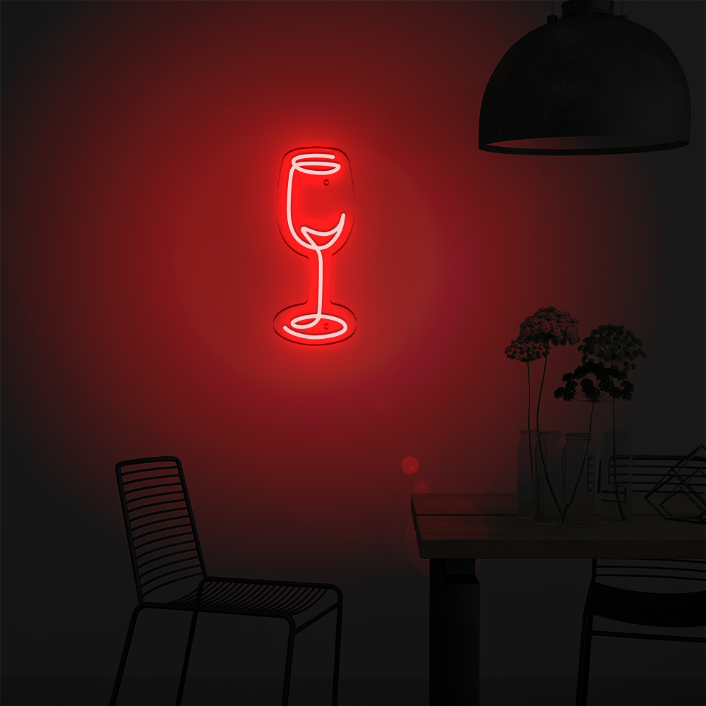 Néon LED mural - VERRE DE VIN